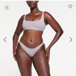 Skims cheeky tanga bottom size XL color chrome